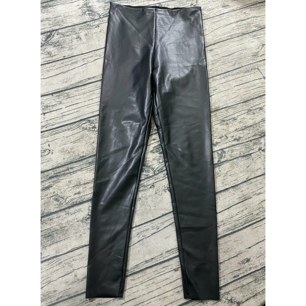 Joie Womens M Limited Edition Vegan Faux Leather Leggings Black Stretch JM1022CO